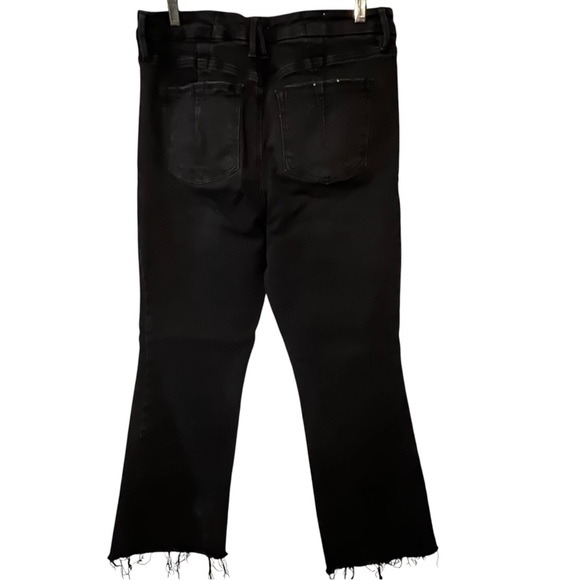 Good American Good Legs Crop Boot Cut Super High Rise button fly jeans black 31 - Picture 11 of 15
